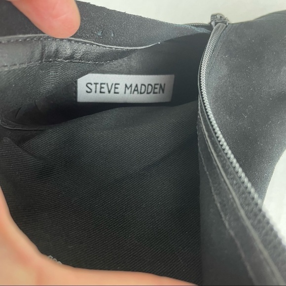 Steve Madden Black Suede Ankle Boots - Picture 8 of 9